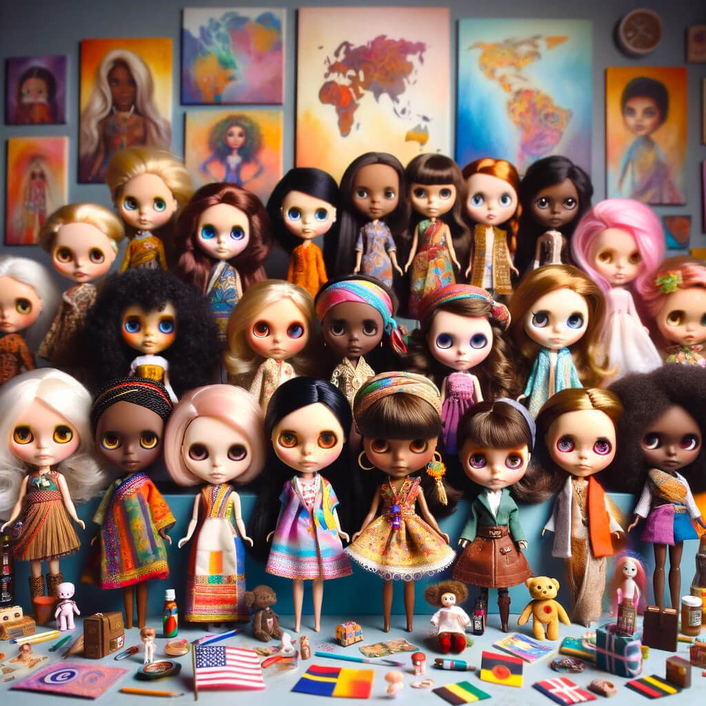 diverse blythe dolls