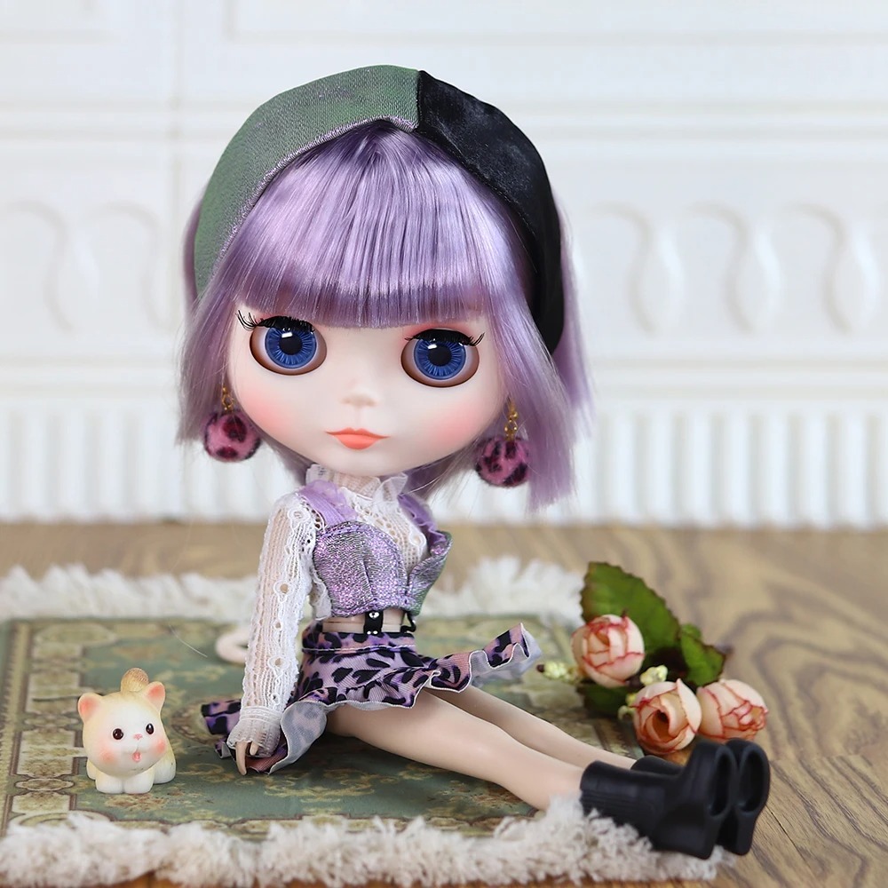 Ava – Premium Custom Neo Blythe Doll with Purple Hair, White Skin & Matte Cute Face3