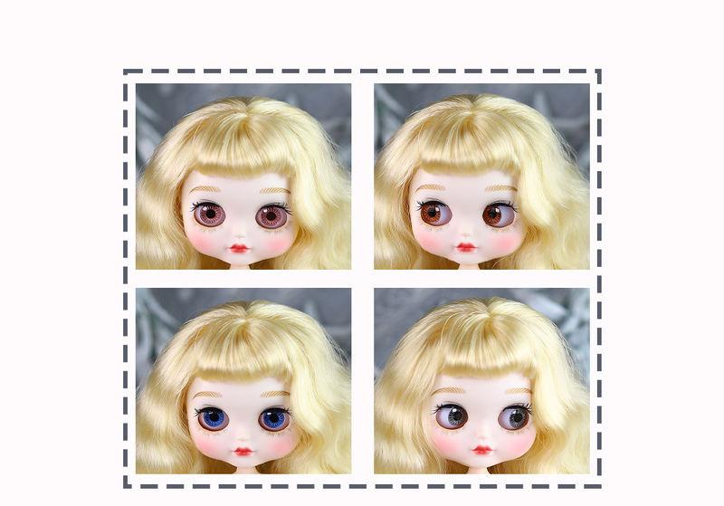 Грета - Преміум Custom Neo Blythe Лялька зі світлим волоссям, білою шкірою та матовим милим квадратним обличчям 1