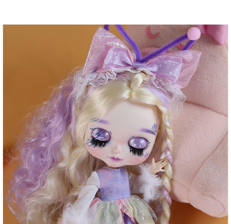 Барбара - Премиум Custom Neo Blythe Кукла со повеќебојна коса, бела кожа и мат слатко лице 8