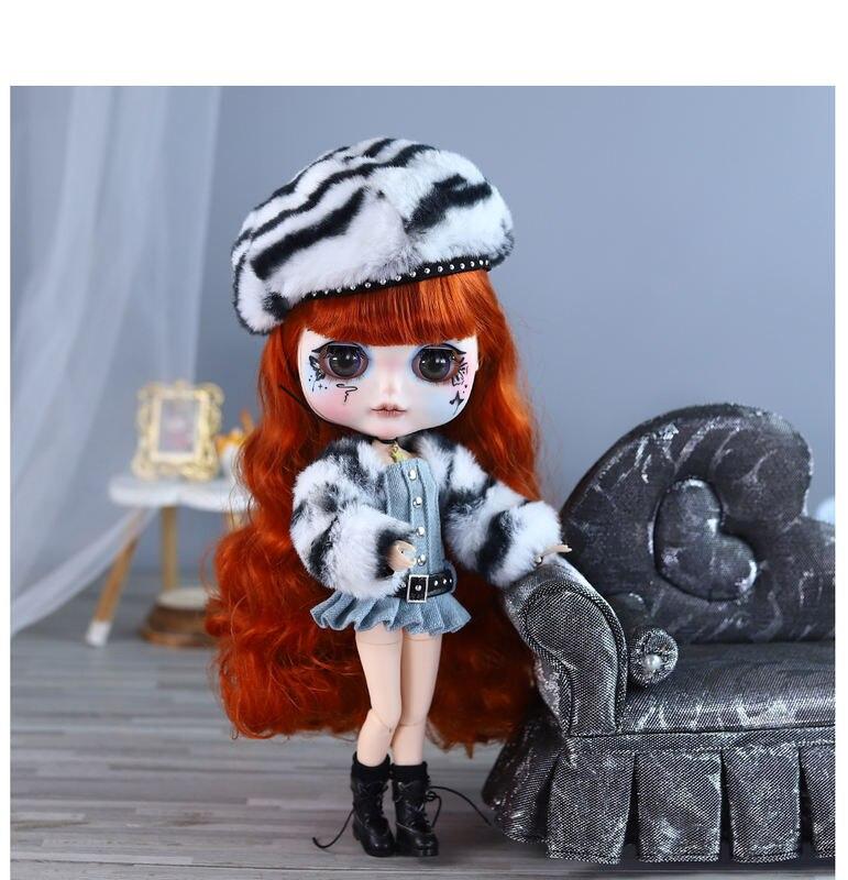 Elizabeth - Premium Custom Neo Blythe Lutka z rjavimi lasmi, belo kožo in mat srčkanim obrazom 10