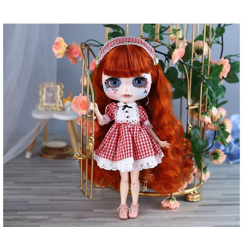 Elizabeth - Premium Custom Neo Blythe Lutka z rjavimi lasmi, belo kožo in mat srčkanim obrazom 4