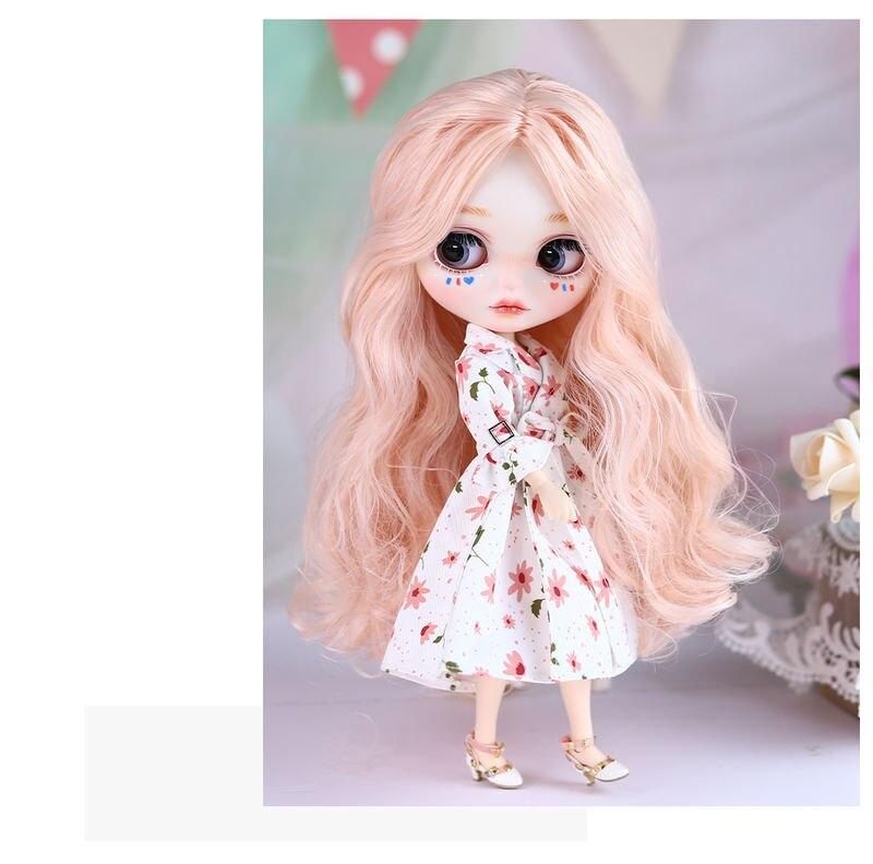 Юліана – Преміум Custom Neo Blythe Лялька з рожевим волоссям, білою шкірою та матовим милим обличчям 13