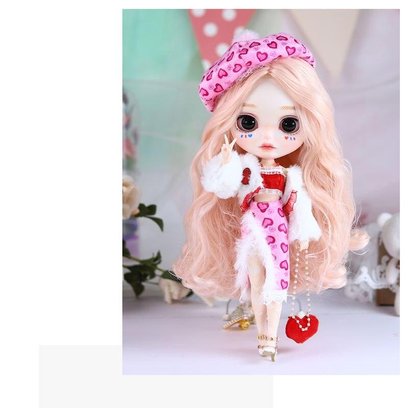 Юлиана – Премиум Custom Neo Blythe Кукла с розовыми волосами, белой кожей и матовым милым лицом 5