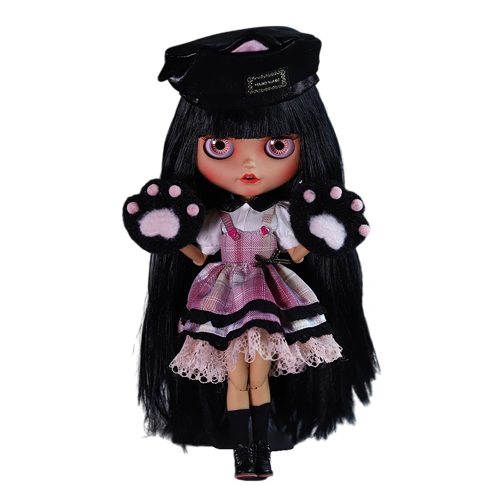 Jasmine – Premium Custom Neo Blythe Doll with Black Hair, Tan Skin & Matte Smiling Face Black hair Matte face Smiling face Tan skin