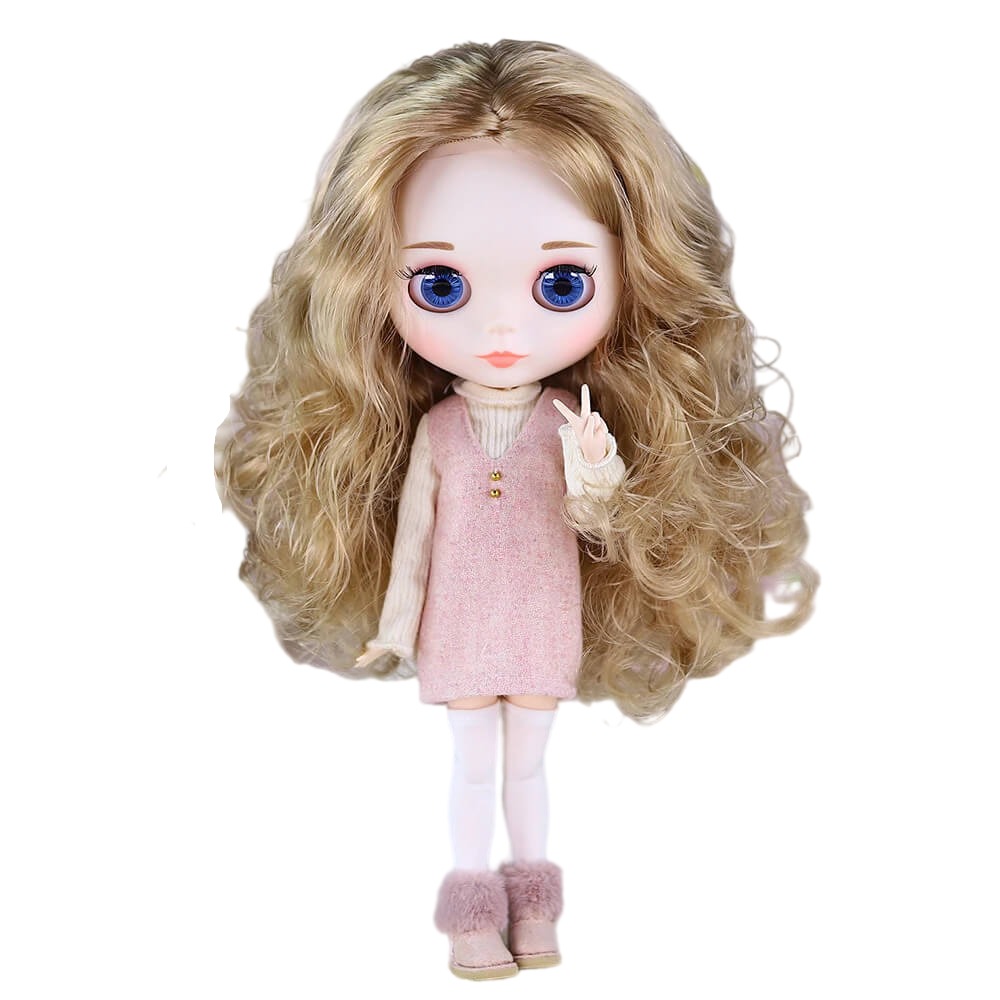 Jess – Premium Custom Neo Blythe Doll with Blonde Hair, White Skin & Matte Cute Face Blonde hair Cute face Matte face White skin