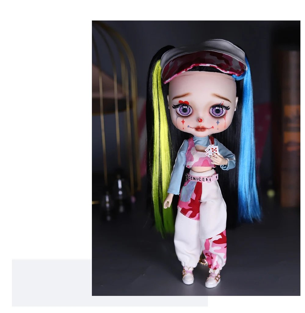 Harley – Premium Custom Neo Blythe Doll with Multi-Color Hair, White Skin & Matte Cute Face10 Harley – Premium Custom Neo Blythe Doll with Multi-Color Hair, White Skin & Matte Cute Face 13
