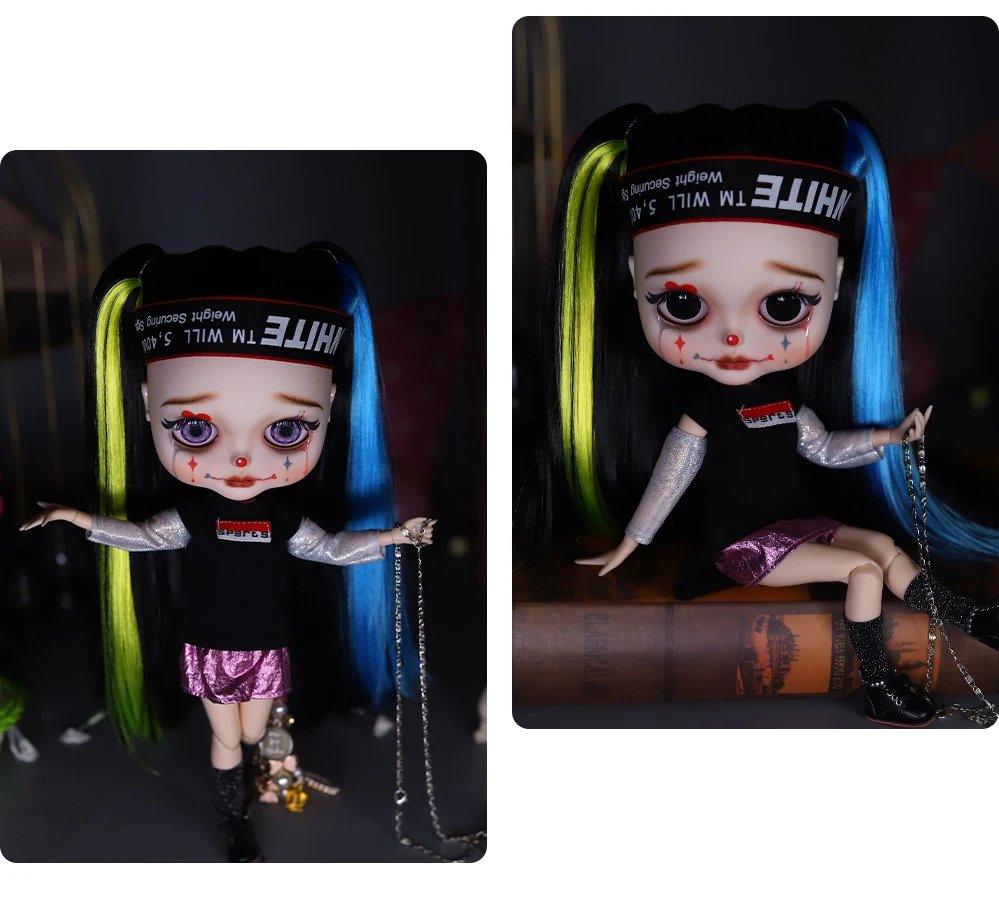 Harley – Premium Custom Neo Blythe Doll with Multi-Color Hair, White Skin & Matte Cute Face14 Harley – Premium Custom Neo Blythe Doll with Multi-Color Hair, White Skin & Matte Cute Face 18