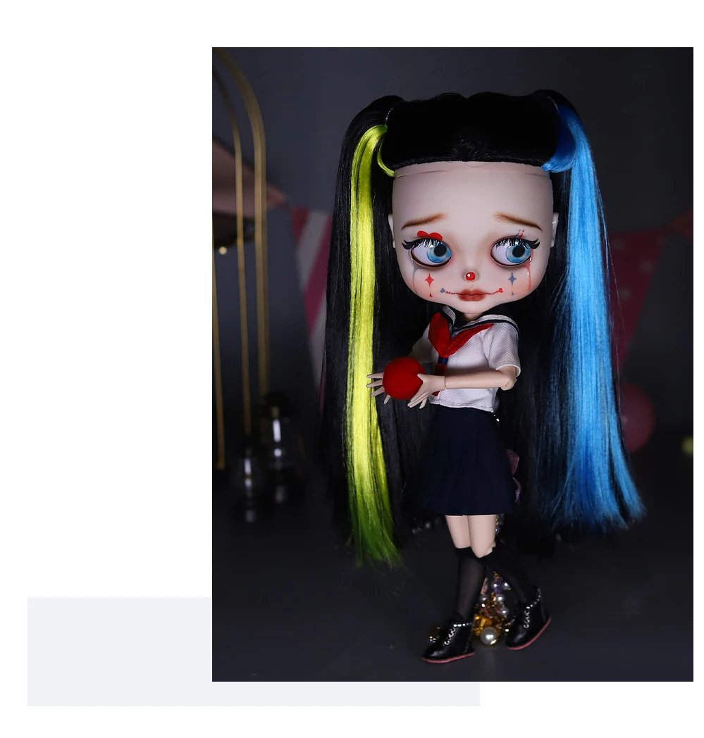 Harley – Premium Custom Neo Blythe Doll with Multi-Color Hair, White Skin & Matte Cute Face16 Harley – Premium Custom Neo Blythe Doll with Multi-Color Hair, White Skin & Matte Cute Face 21