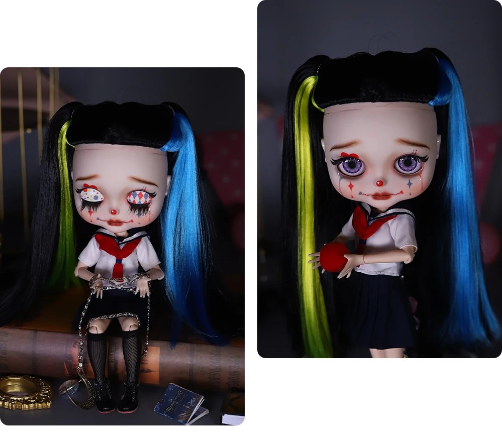Harley – Premium Custom Neo Blythe Doll with Multi-Color Hair, White Skin & Matte Cute Face17 Harley – Premium Custom Neo Blythe Doll with Multi-Color Hair, White Skin & Matte Cute Face 22