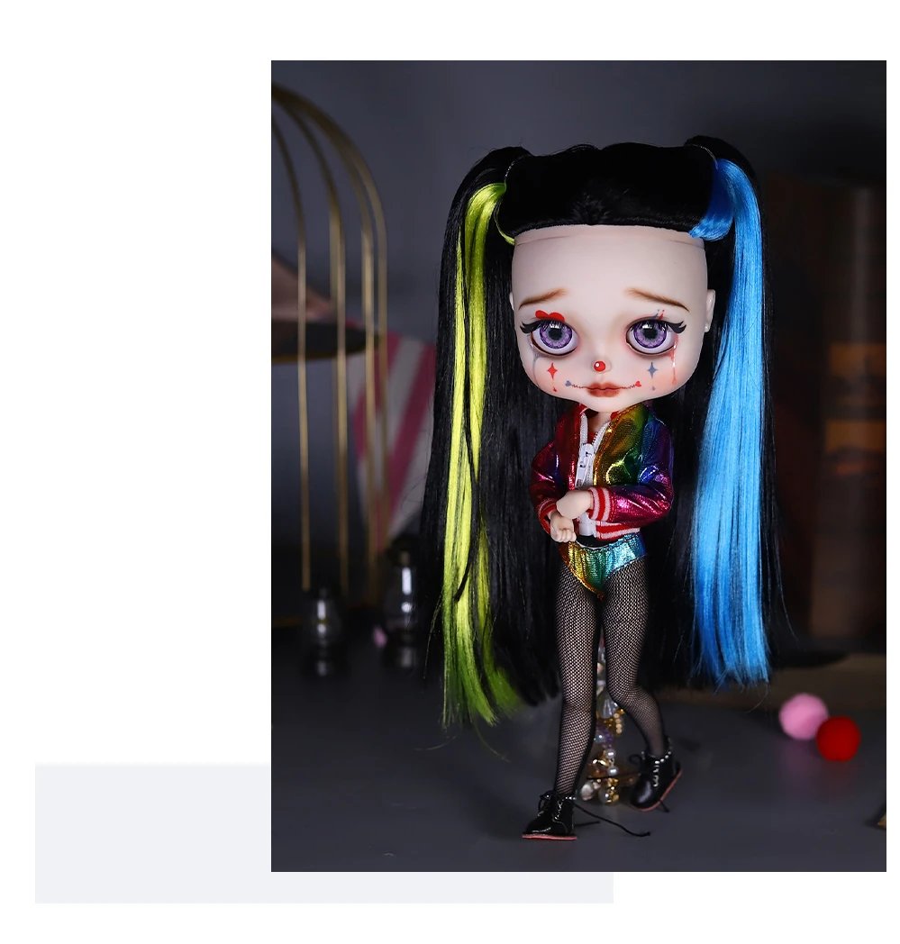 Harley – Premium Custom Neo Blythe Doll with Multi-Color Hair, White Skin & Matte Cute Face4 Harley – Premium Custom Neo Blythe Doll with Multi-Color Hair, White Skin & Matte Cute Face 6