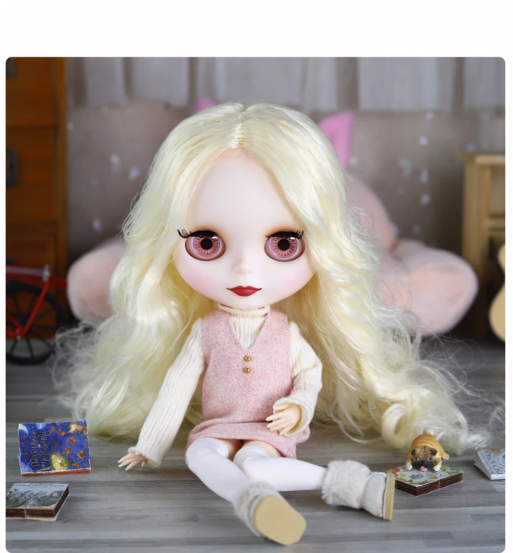 Mia – Premium Custom Neo Blythe Doll with Blonde Hair, White Skin & Matte Cute Face 2