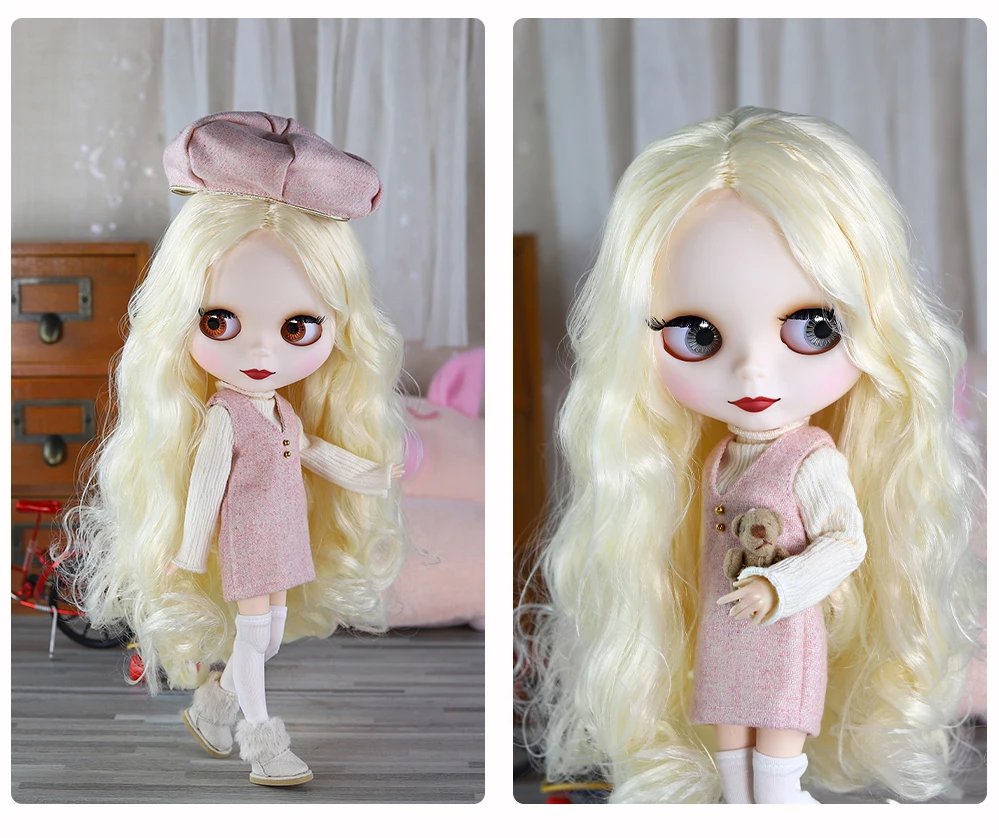 Mia – Premium Custom Neo Blythe Doll with Blonde Hair, White Skin & Matte Cute Face 3