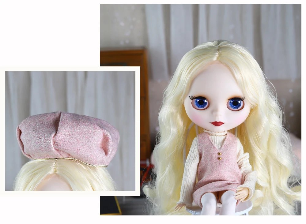 Mia – Premium Custom Neo Blythe Doll with Blonde Hair, White Skin & Matte Cute Face 4