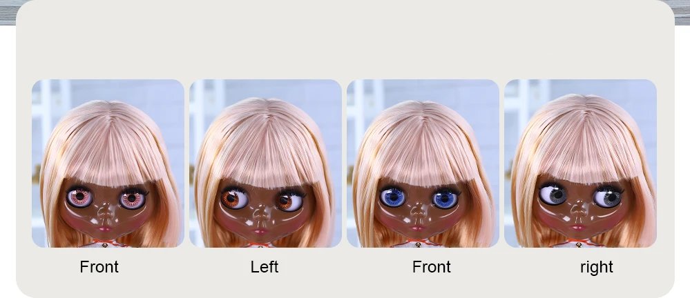 Nevaeh – Premium Custom Neo Blythe Doll with Multi-Color Hair, Black Skin & Shiny Cute Face 1