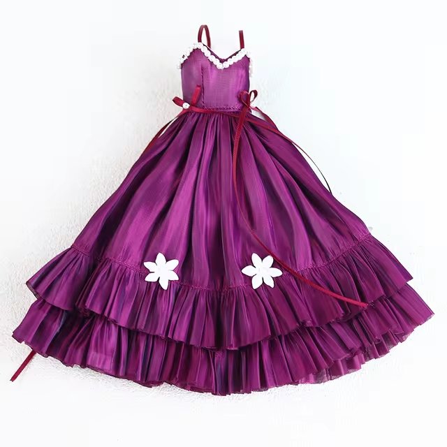 Neo Blythe Doll Floral Pearl Long Layered Skirt Dress Blythe doll clothes