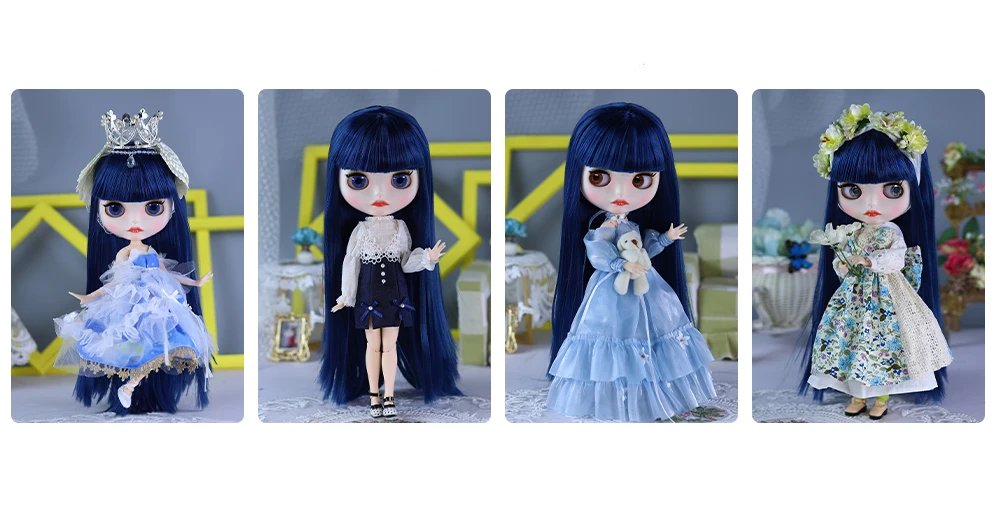 Rose – Premium Custom Neo Blythe Doll with Blue Hair, White Skin & Matte Cute Face10 Rosella – Premium Custom Neo Blythe Doll with Blue Hair, White Skin & Matte Cute Face 5