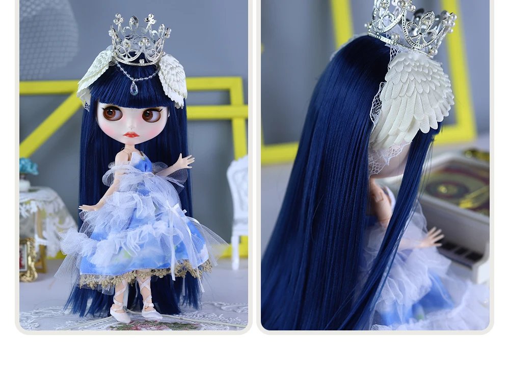 Rose – Premium Custom Neo Blythe Doll with Blue Hair, White Skin & Matte Cute Face12 Rosella – Premium Custom Neo Blythe Doll with Blue Hair, White Skin & Matte Cute Face 7