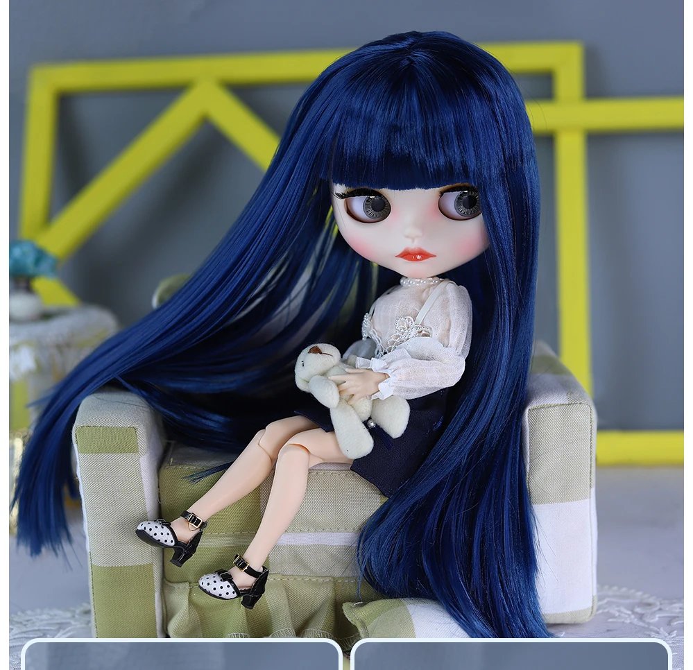 Rose – Premium Custom Neo Blythe Doll with Blue Hair, White Skin & Matte Cute Face17 Rosella – Premium Custom Neo Blythe Doll with Blue Hair, White Skin & Matte Cute Face 12