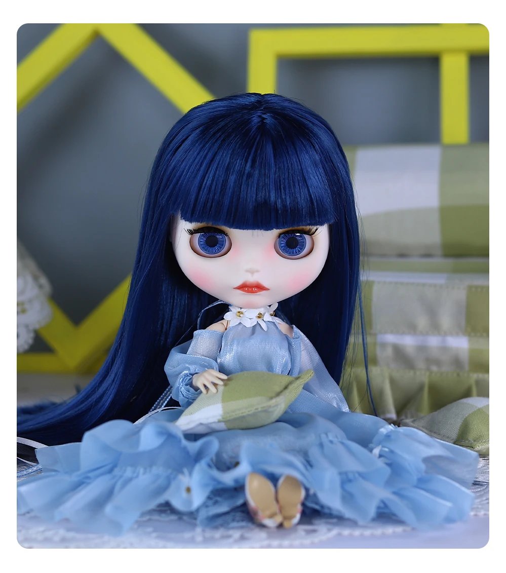 Rose – Premium Custom Neo Blythe Doll with Blue Hair, White Skin & Matte Cute Face26 Rosella – Premium Custom Neo Blythe Doll with Blue Hair, White Skin & Matte Cute Face 21