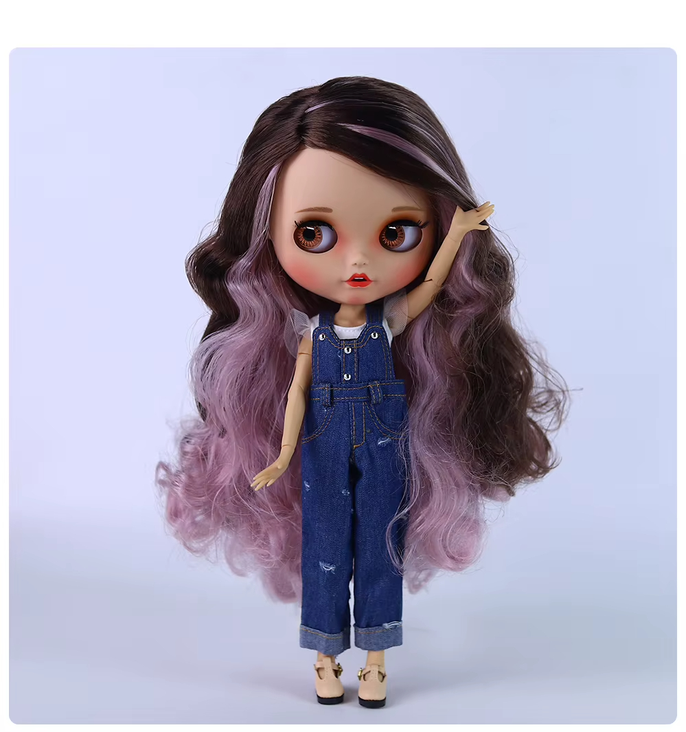 Anima – Premium Custom Neo Blythe Doll with Multi-Color Hair, Tan Skin & Matte Smiling Face Anima – Premium Custom Neo Blythe Doll with Multi-Color Hair, Tan Skin & Matte Smiling Face 1