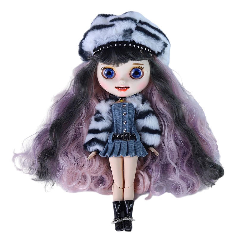 Apple – Premium Custom Neo Blythe Doll with Multi-Color Hair, White Skin & Matte Smiling Face Matte face Multi-color hair Smiling face White skin
