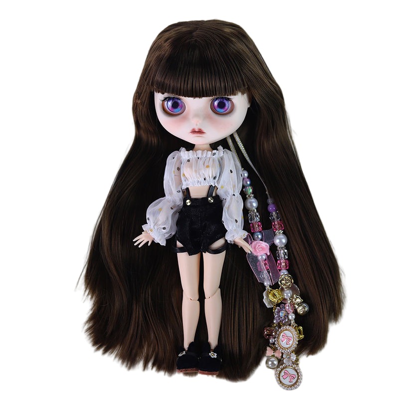 Ceri – Premium Custom Neo Blythe Doll with Brown Hair, White Skin & Matte Cute Face Brown hair Cute face Matte face White skin