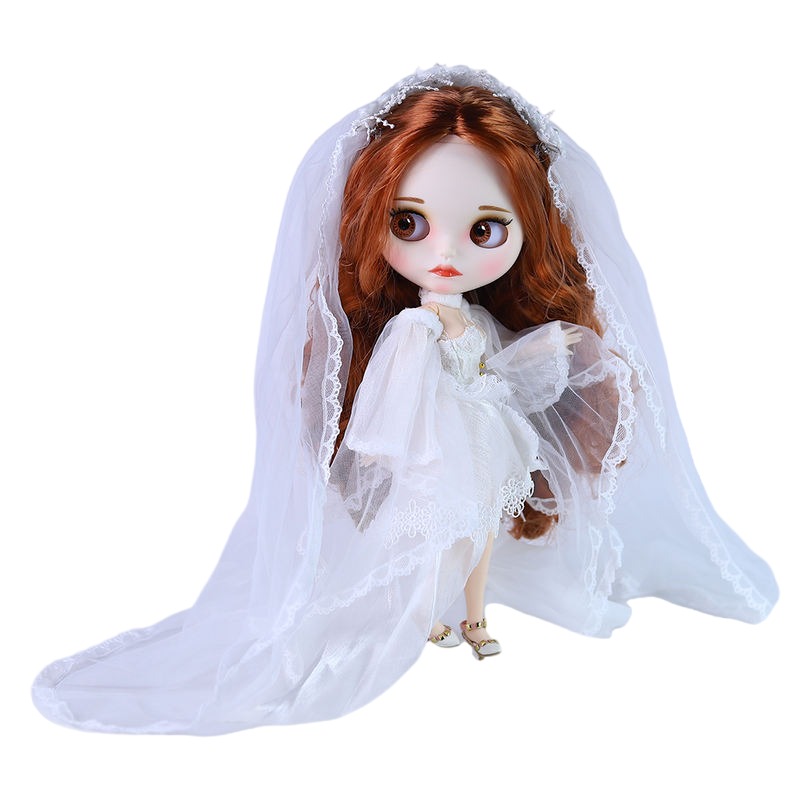 Ella – Premium Custom Neo Blythe Doll with Ginger Hair, White Skin & Matte Cute Face Cute face Ginger hair Matte face White skin