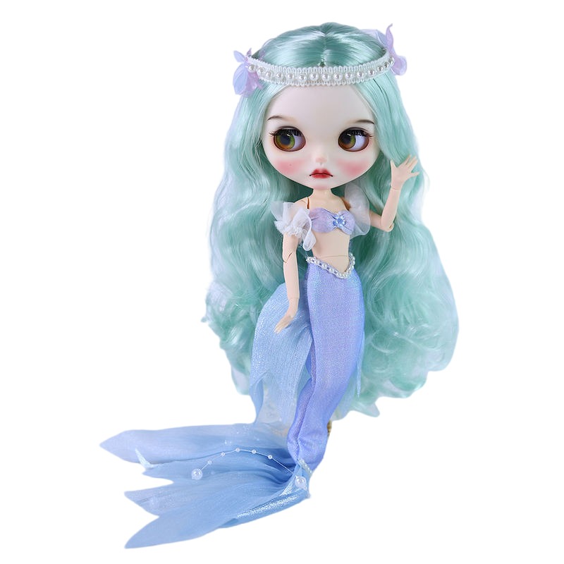 Pansy – Premium Custom Neo Blythe Doll with Green Hair, White Skin & Matte Cute Face Cute face Green hair Matte face White skin