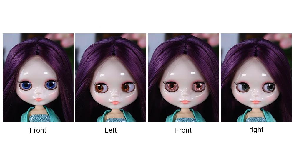 Lucinda – Premium Custom Neo Blythe Doll with Purple Hair, White Skin & Shiny Cute Face