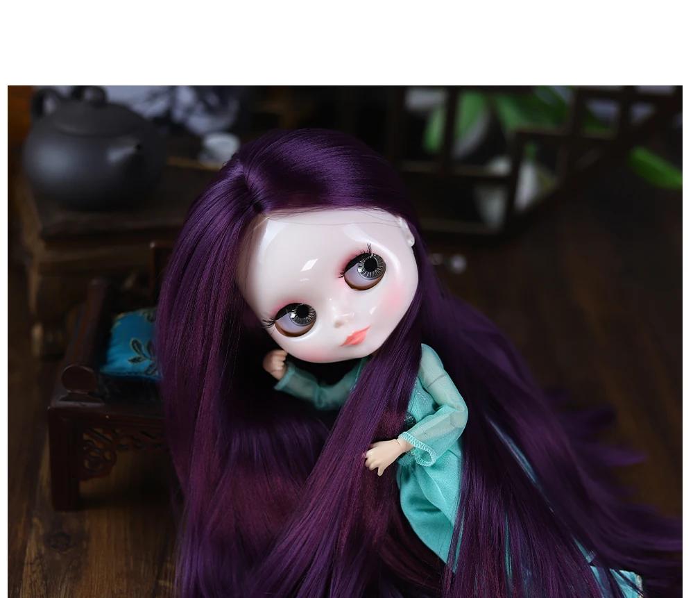 Lucinda – Premium Custom Neo Blythe Doll with Purple Hair, White Skin & Shiny Cute Face