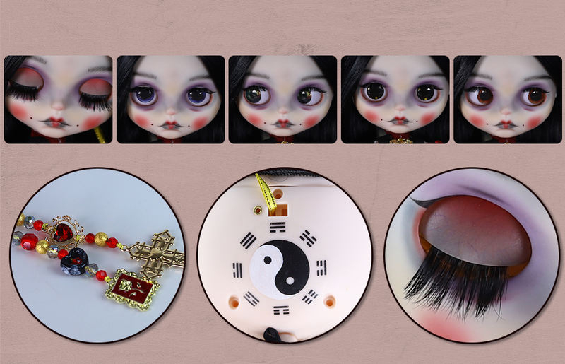 Mary – Premium Custom Neo Blythe Doll with Black Hair, White Skin & Matte Cute Face 1