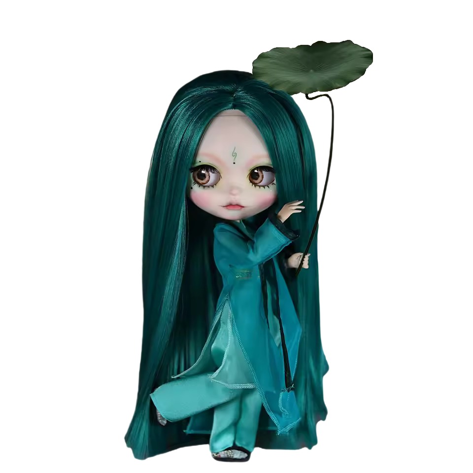 Michelle – Premium Custom Neo Blythe Doll with Green Hair, White Skin & Matte Cute Face Cute face Green hair Matte face White skin