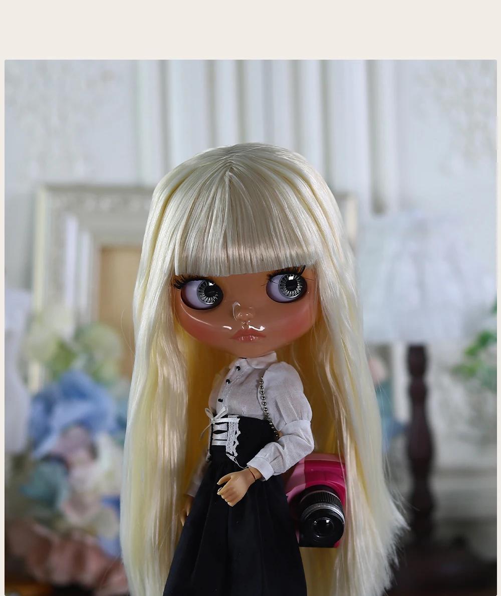 Neo Blythe Doll with Blonde Hair, Tan Skin, Shiny Cute Face & Custom Jointed Body 1