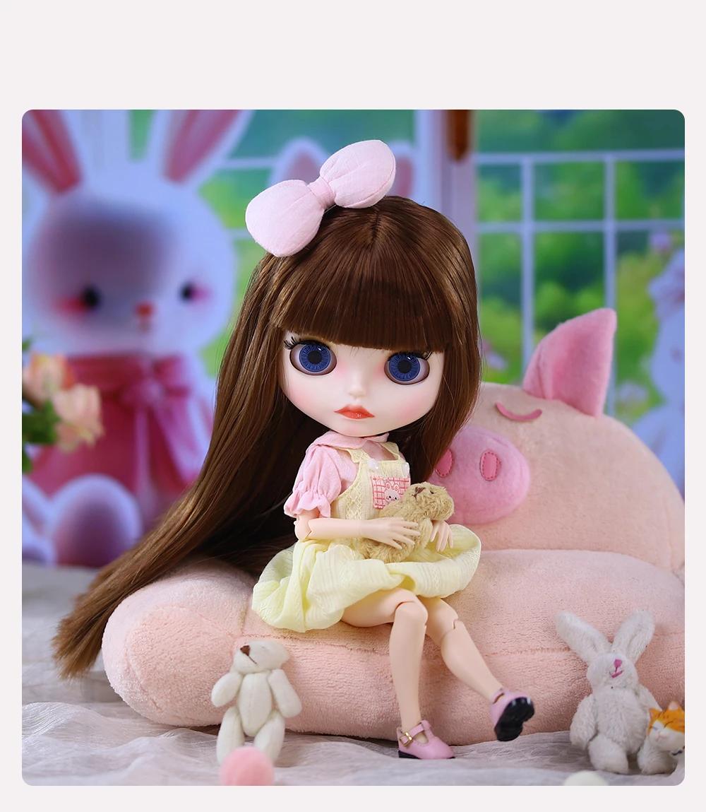 Honey – Premium Custom Neo Blythe Doll with Brown Hair, White Skin & Matte Cute Face 12