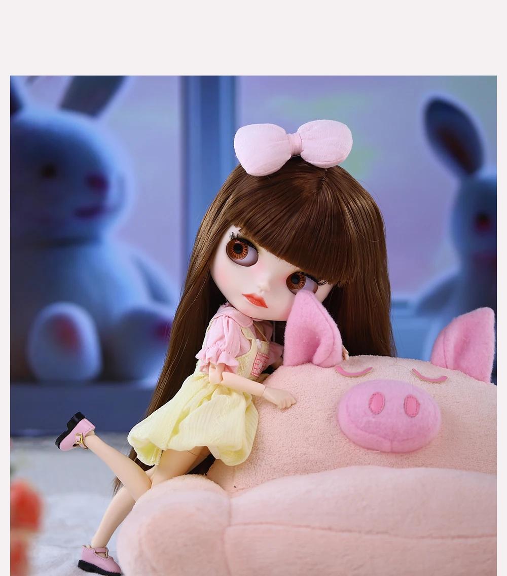 Honey – Premium Custom Neo Blythe Doll with Brown Hair, White Skin & Matte Cute Face 14