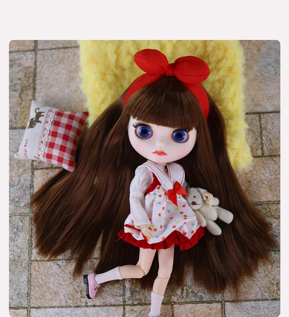 Set Di Vestiti Per Bambole 18-22 Pollici (45-55 Cm) - Gonna Floreale Rossa Con Cappotto, Fascia, Borsa E Calzini