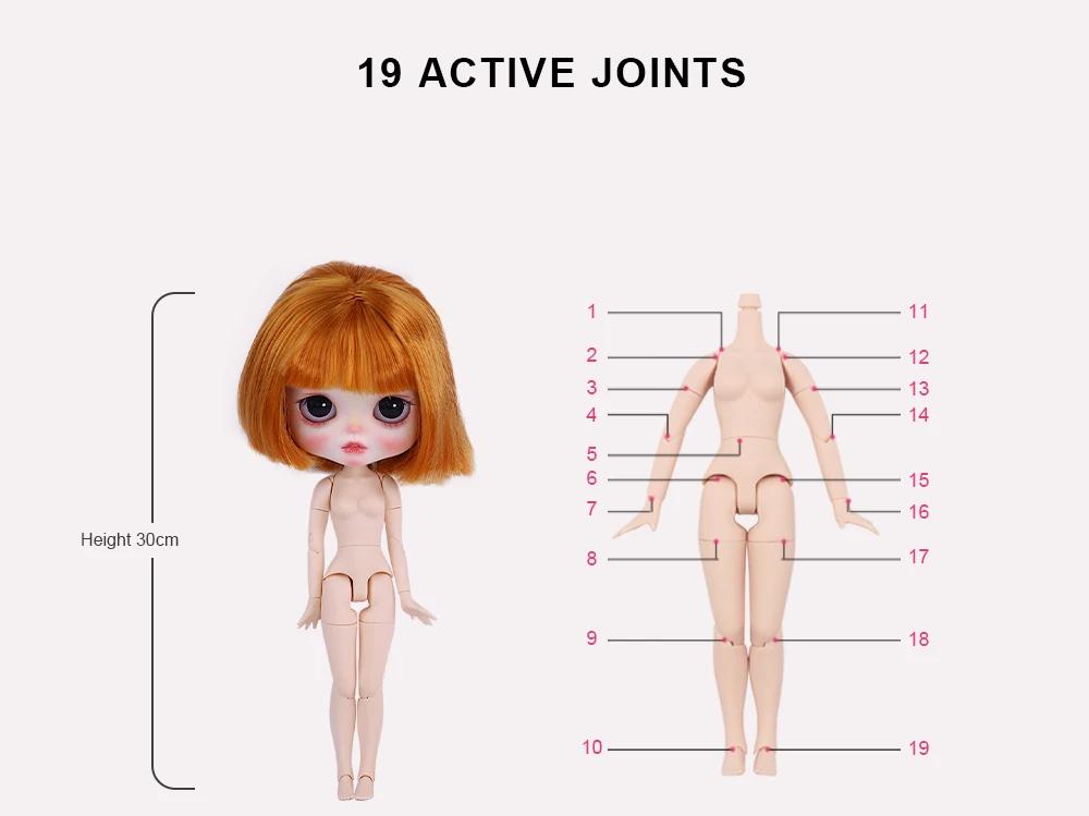 Quinn - Premium Custom Neo Blythe Doll with Ginger Hair, White Skin & Matte Smiling Face