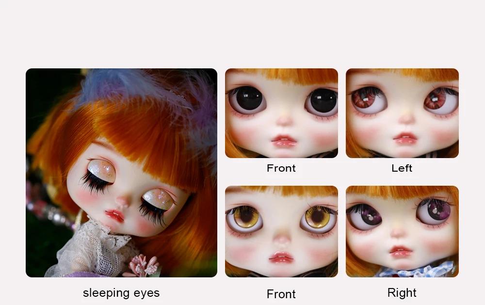 Quinn - Premium Custom Neo Blythe Doll with Ginger Hair, White Skin & Matte Smiling Face