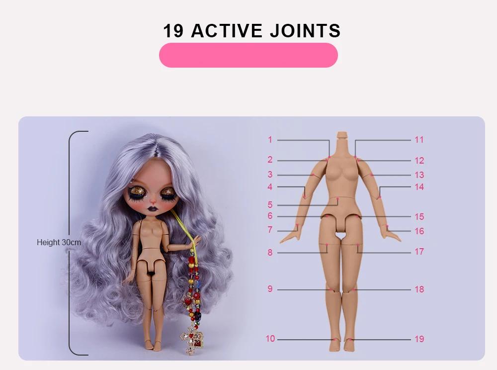 Madonna - Premium Custom Neo Blythe Doll with Purple Hair, Tan Skin & Matte Cute Face