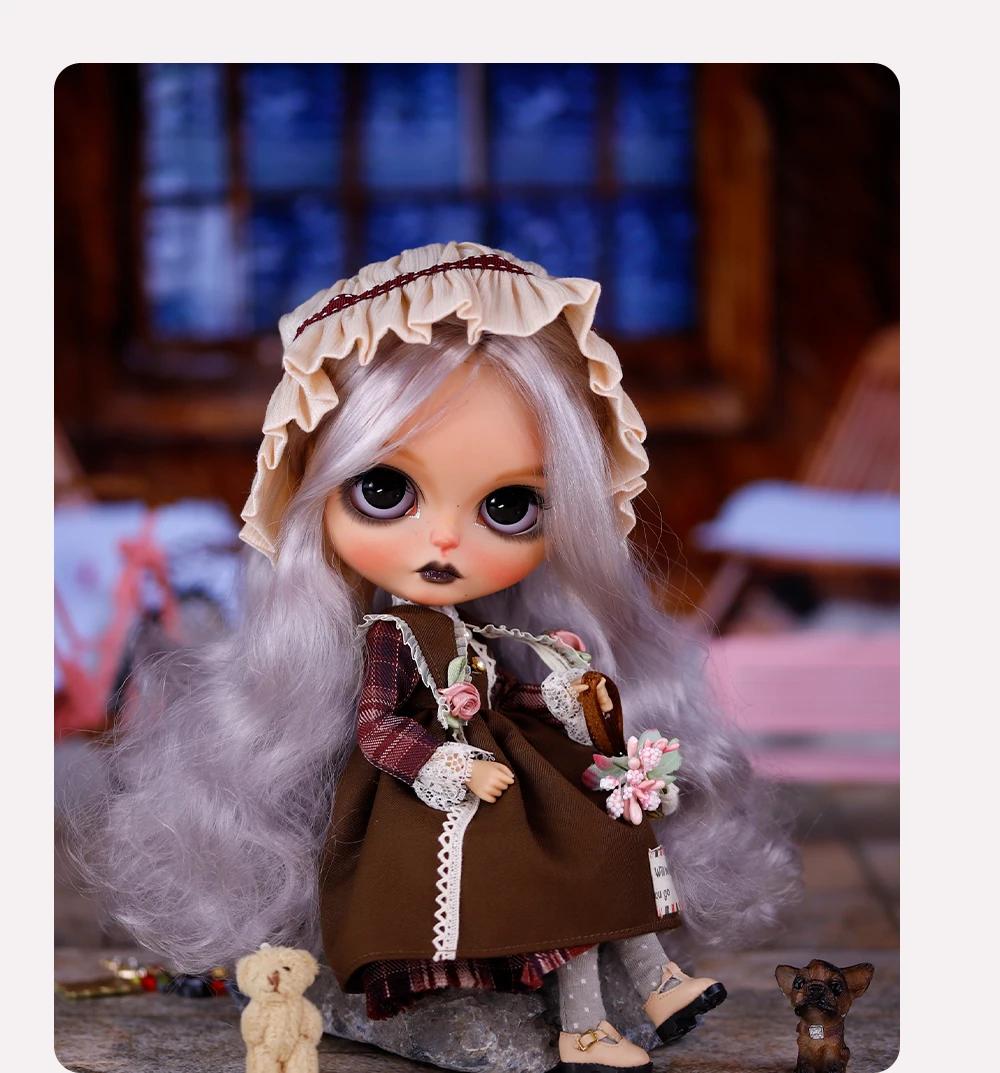 Madonna - Premium Custom Neo Blythe Doll with Purple Hair, Tan Skin & Matte Cute Face 6