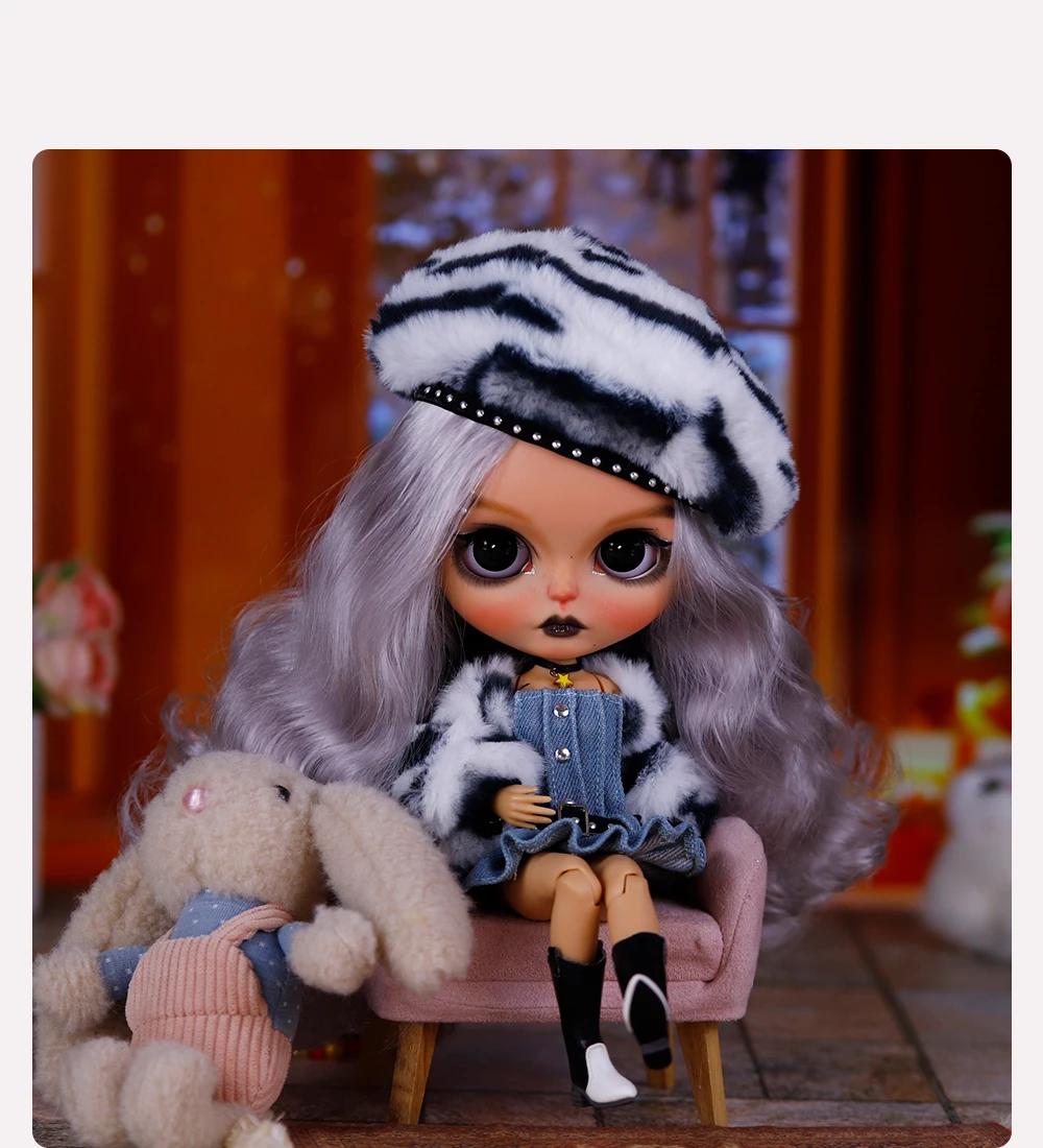Madonna - Premium Custom Neo Blythe Doll with Purple Hair, Tan Skin & Matte Cute Face