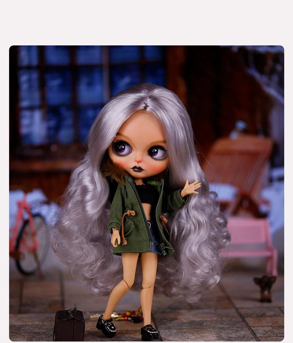 Madonna - Premium Custom Neo Blythe Doll with Purple Hair, Tan Skin & Matte Cute Face 7