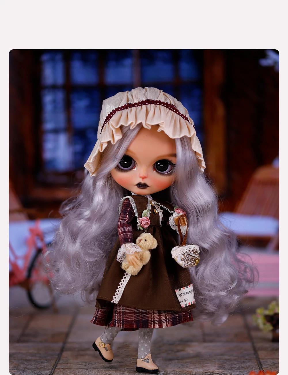 Madonna - Premium Custom Neo Blythe Doll with Purple Hair, Tan Skin & Matte Cute Face 4