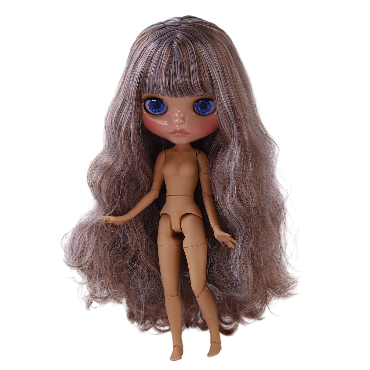 Neo Blythe Doll with Multi-Color Hair, Tan Skin, Shiny Cute Face & Custom Jointed Body016 Neo Blythe Doll with Multi-Color Hair, Tan Skin, Shiny Cute Face & Custom Jointed Body 1