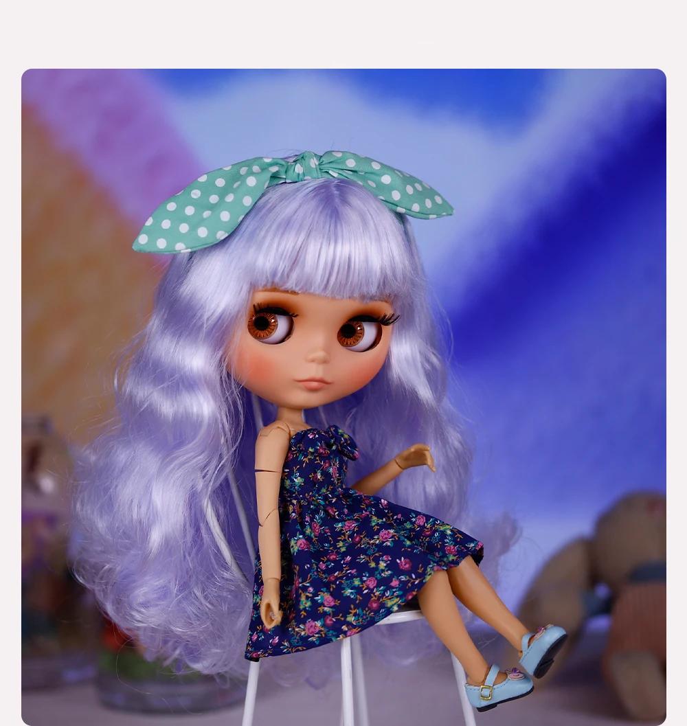 Lana – Premium Custom Neo Blythe Doll with Purple Hair, Tan Skin & Matte Cute Face 1