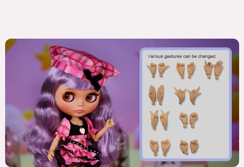 Sydney – Premium Custom Neo Blythe Doll with Purple Hair, Tan Skin & Matte Cute Face 1