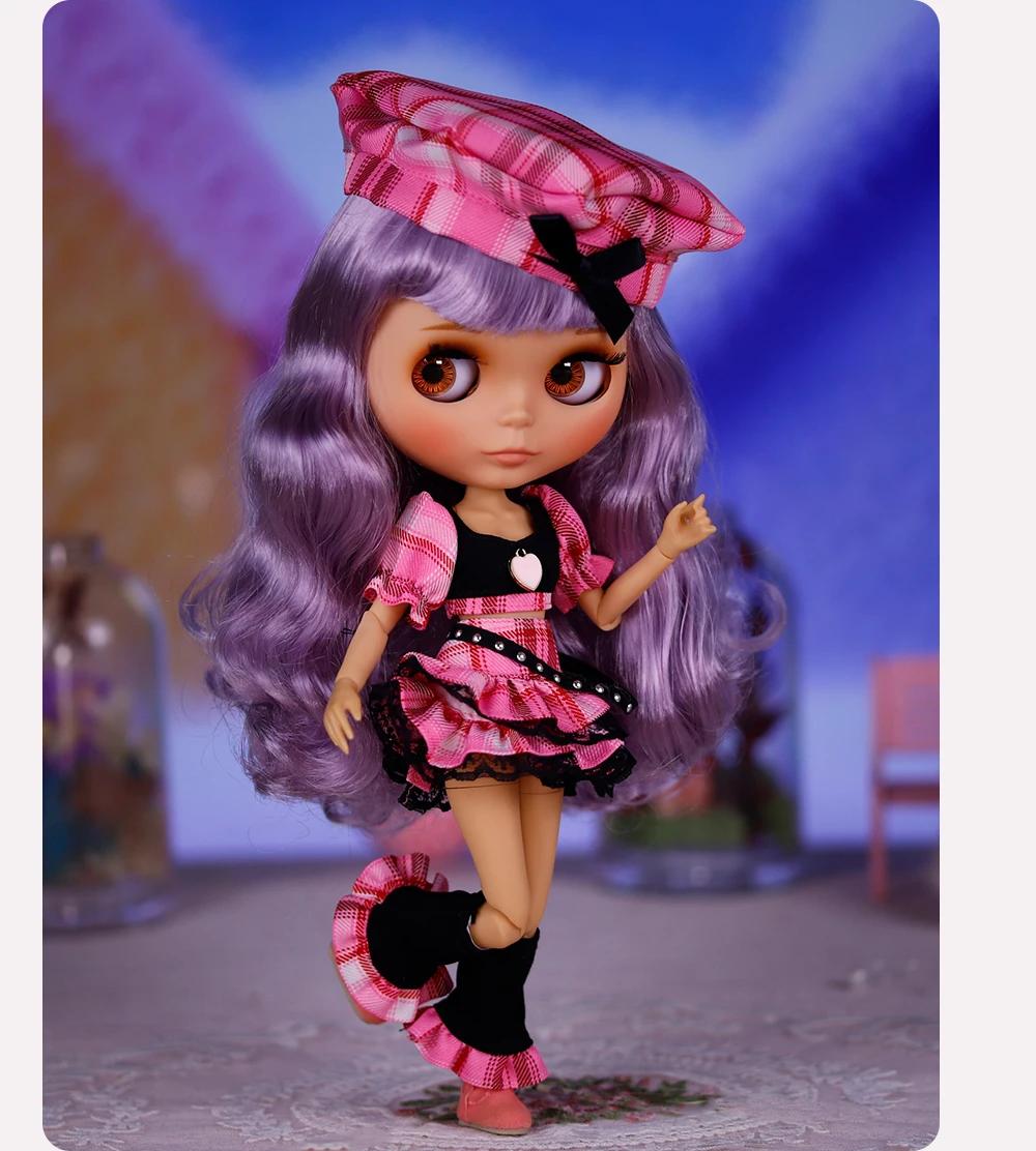Sydney – Premium Custom Neo Blythe Doll with Purple Hair, Tan Skin & Matte Cute Face 3