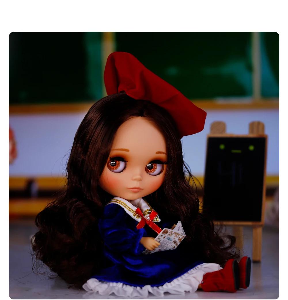 Maya – Premium Custom Neo Blythe Doll with Brown Hair, Tan Skin & Matte Cute Face 1