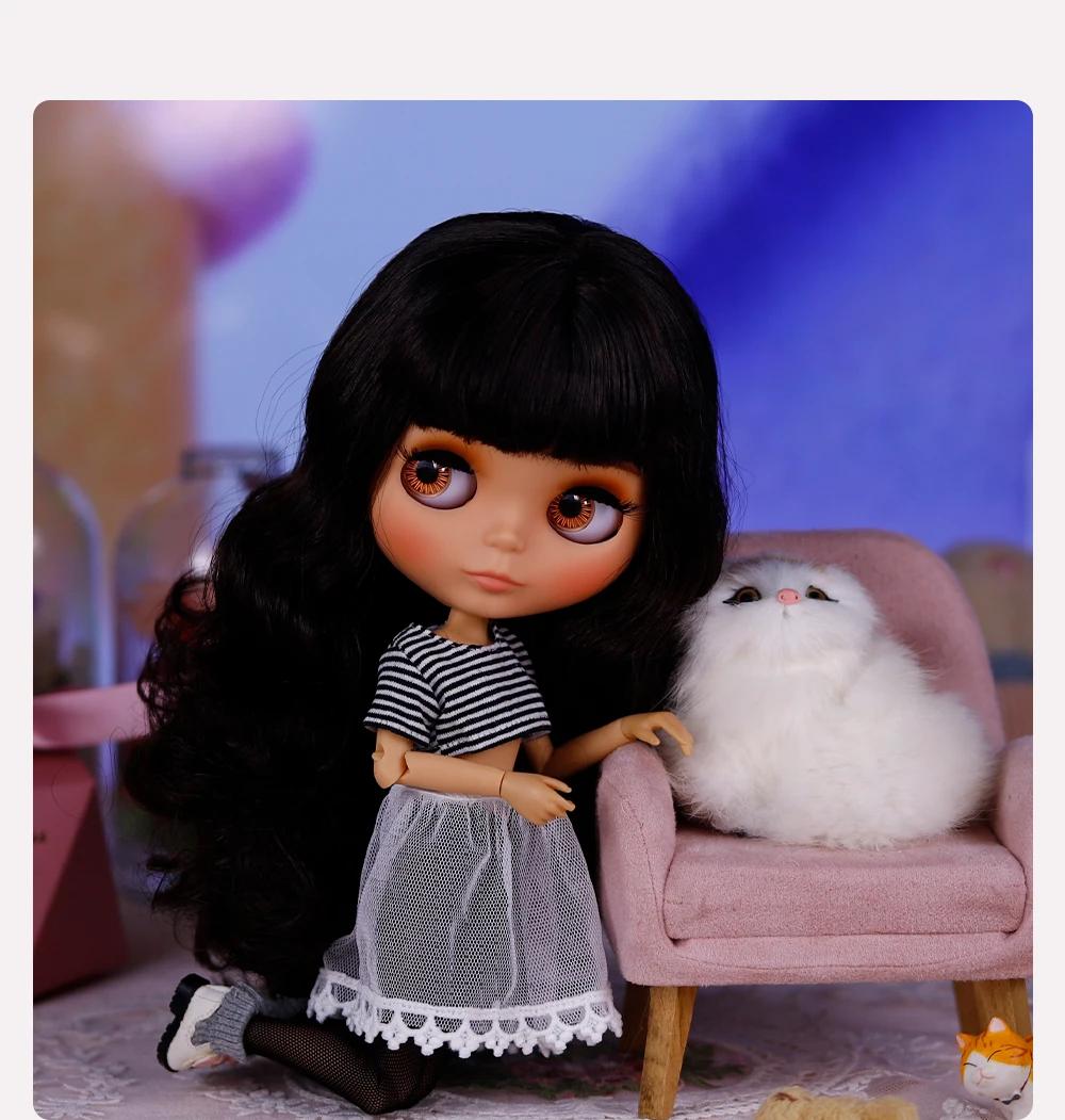 Brooke – Premium Custom Neo Blythe Doll with Black Hair, Tan Skin & Matte Cute Face 1